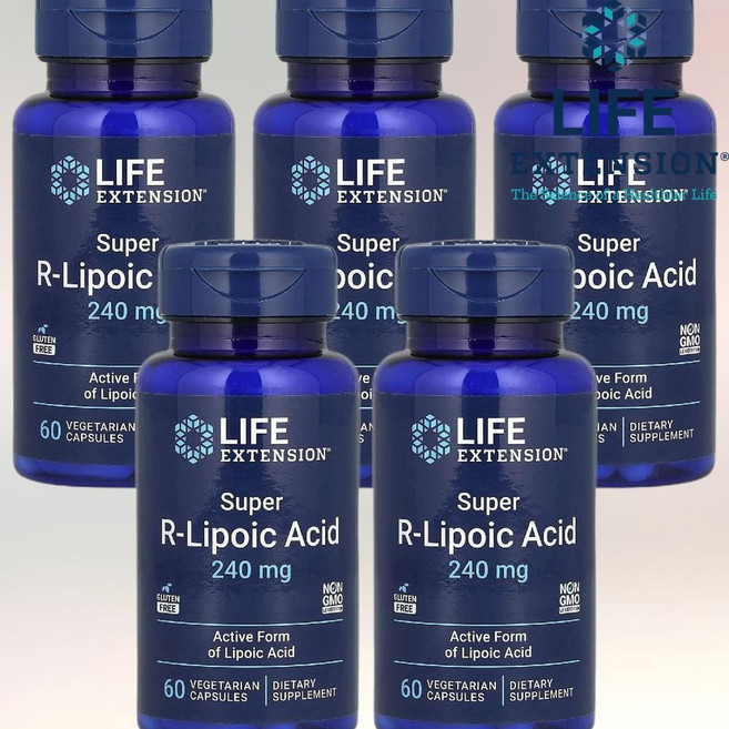 라이프익스텐션 슈퍼 R-리포산 240mg 베지캡슐 60정, 5개