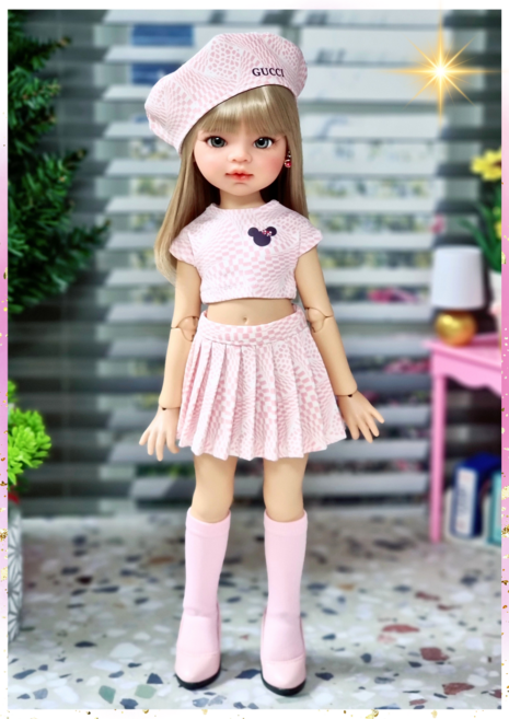 도리스돌 옷 ( 핑크체인지 3종세트 ) bjd 구체관절인형 30cm인형 <완제품>, 1개