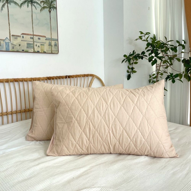 하네스트 부드러운 고밀도 마이크로 누빔 베개커버 2P