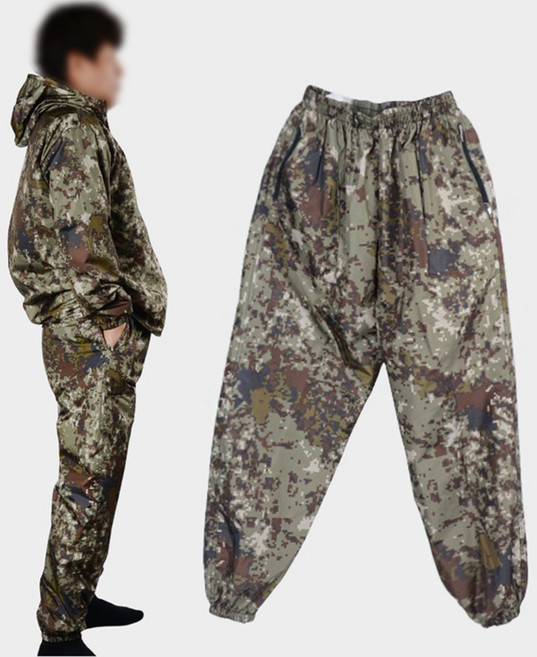 국산 방수바지 작업복 우의 꽃무늬 밀리터리 우비 바지