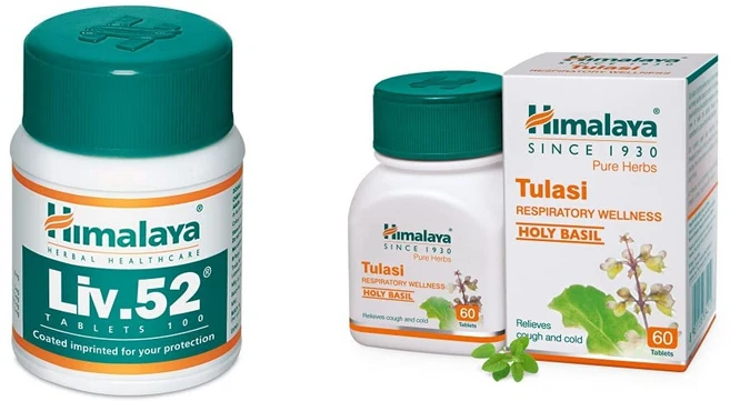 Himalaya Himalaya Liv.52 Tablets & Wellness Pure Herbs Tulasi Respiratory Wellness 160 Tablets - 쿠팡