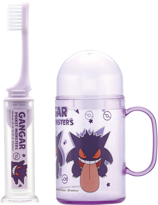 Skater 寶可夢耿鬼便利牙刷附收納杯, 1個