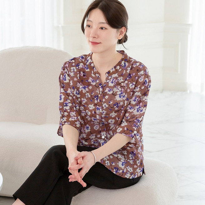 물론 여성 인견 파스텔 셔츠블라우스