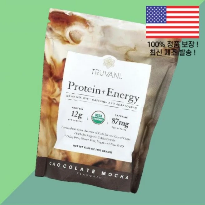 트루바니 단백질 프로틴 에너지 초콜릿 모카 17.46온스 495g Truvani Protein Energy Chocolate Mocha 17.46oz - 쿠팡