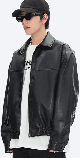 바르가 남녀공용 스트릿 자켓 루즈핏 가죽 잠바