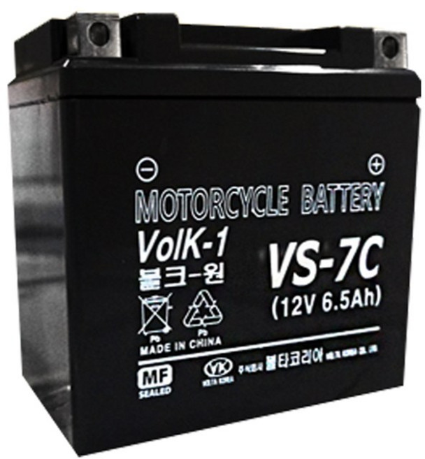 VS-7C 12V 6.5Ah 오토바이 배터리 PCX125(구형) 줌머 비트100 스쿠피 밧데리