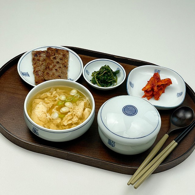 대장금 도자기 한정식 반상기 그릇세트(밥그릇1개+뚜껑1개+찬기3개), 1개