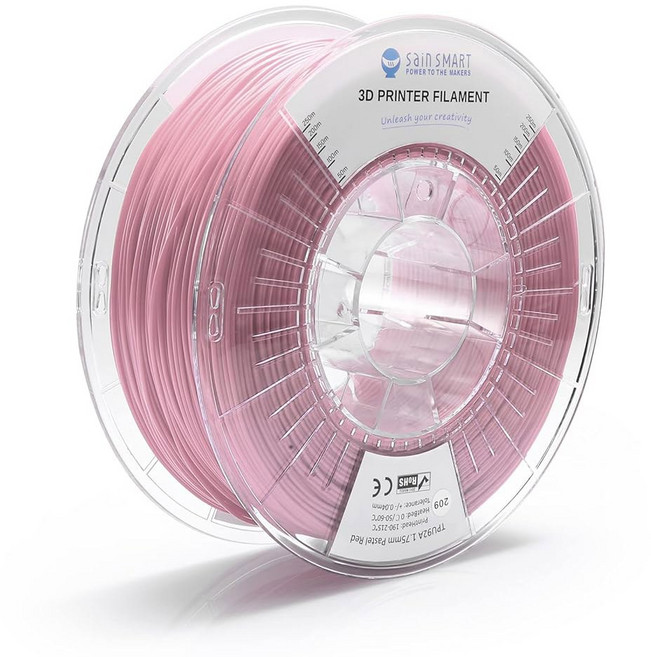 SainSmart - 540GPK 유연한 TPU 3D 프린팅 필라멘트 어둠 속에서 빛나는 야광 핑크 1.75mm 1kg 치수 정확도 +/- 0.04mm, Soft Pink