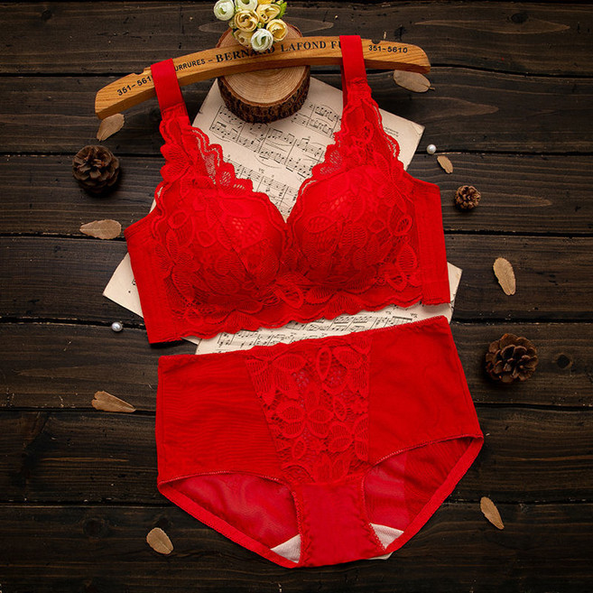 여성용 레이스 브라 + 팬티 세트 캐주얼 여자 속옷 슬림핏 푸쉬업 노와이어 도톰 얇은 브래지어 WMY