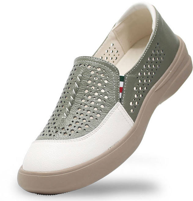 여성 펀칭 슬립온 통기성 경량 컴포트슈즈 발편한 데일리 워킹화 쿠션 로퍼