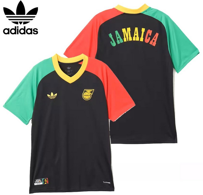 아디다스 오리지널 자메이카 밥 말리 국가대표 어웨이 프리매치 저지 반팔 티셔츠 KA1909