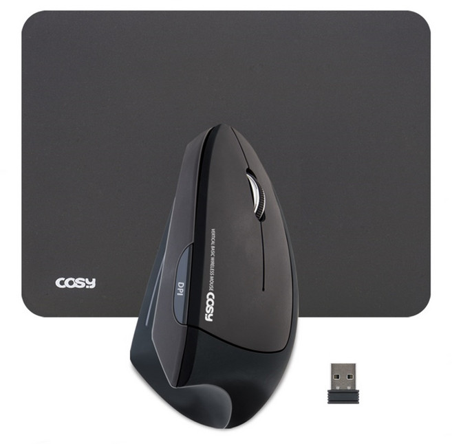 코시 손목보호 버티컬 무선 마우스 + 마우스패드 세트 M2130WLMP