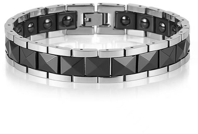 After Sea 마름모꼴 남자 자석 팔찌 건강 팔찌