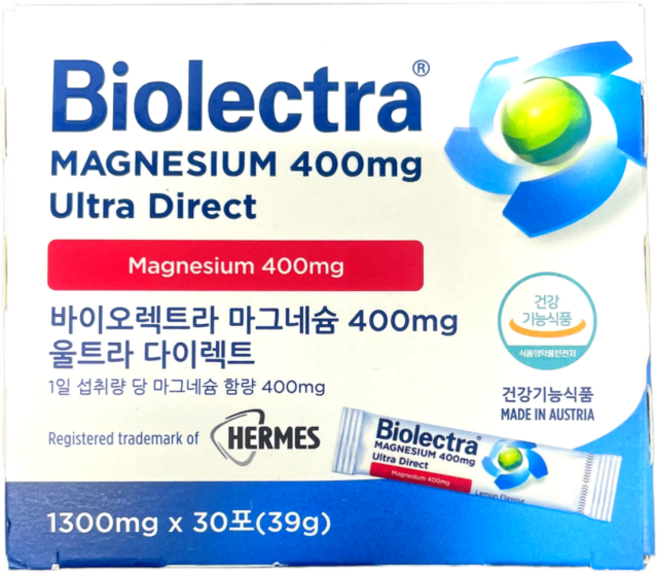 바이오렉트라 헤어메스 마그네슘 400 울트라 다이렉트 x 30포, 30회분, 30개