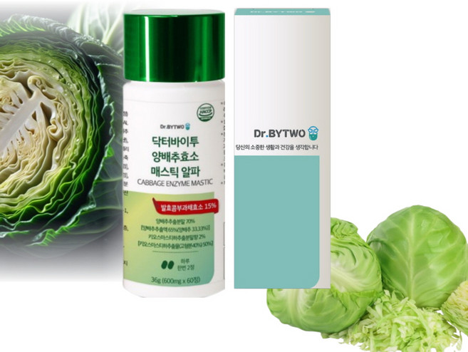 [3개월분] 양배추효소 매스틱 알파 HACCP 인증제품 [600mg x 60정 x3개], 3개