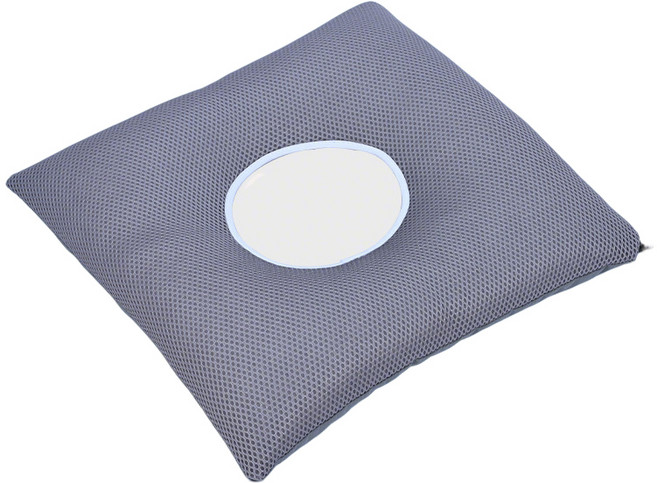 라이프엠디 사각 도넛 방석 임산부 산모 통풍 쿠션 치질 꼬리뼈 통증 방지 메모리폼 에어 매쉬 기능성 도너츠 차량용 휴대용 다용도 베개, 1개, 그레이