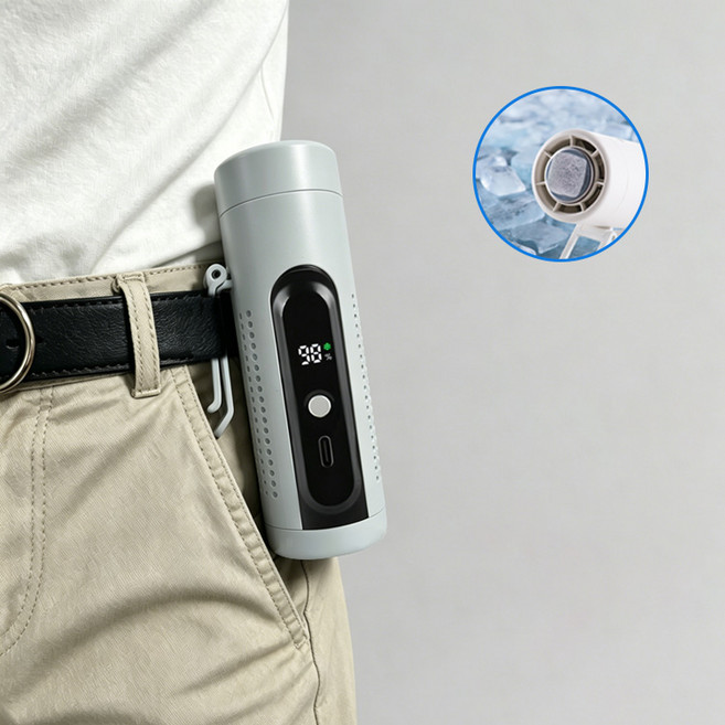 KIKOKO 무선 휴대용 냉각 허리걸이 선풍기 미니 선풍기, 블루, F9A