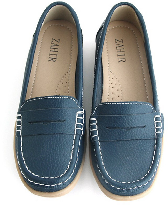 자히르 여성용 가죽 스티치 페니 로퍼 단화 Z203