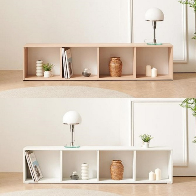 1단 책장 가로 낮은 책장 1100 1500 오픈형 폭좁은 틈새 책꽂이, 메이플