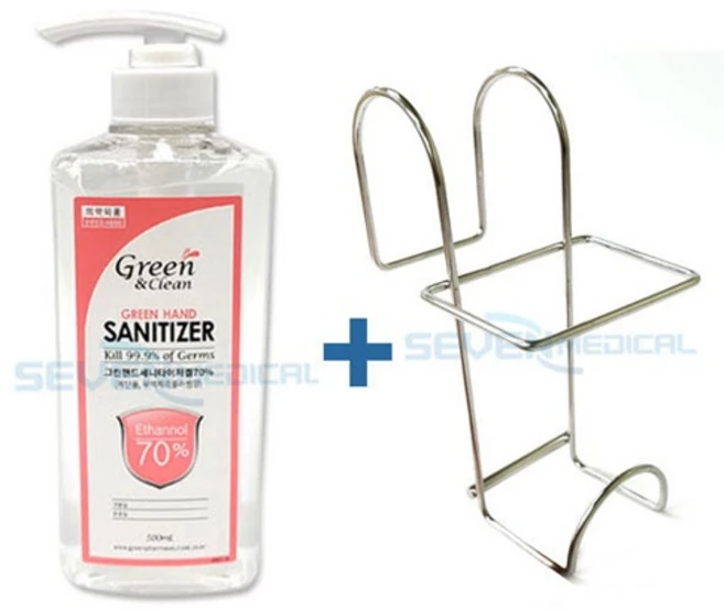 [한정수량] 그린제약 핸드세니타이저겔 [체리블라썸향 500ml +용기 거치대] 세트, 1개 - 쿠팡