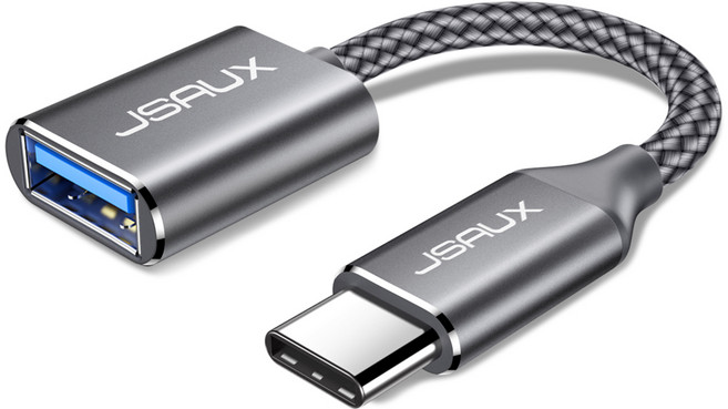 JSAUX USB C to A 3.0 OTG 젠더, 그레이, 1개, 16.5cm