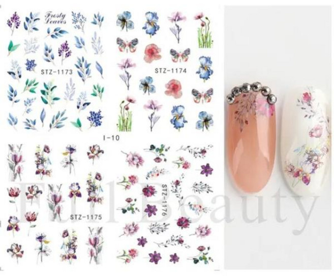 숏네일팁 4pcs 광대 해골 뼈 네일 스티커 귀여운 애니메이션 슬라이더 할로윈 물 아트 장식 매니큐어 LASTZ, 1개, 11 I-10