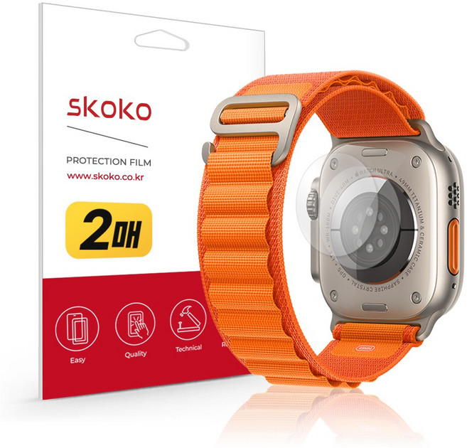 스코코 스마트워치 유광 심박센서 보호필름 49mm 2p 세트, 1세트