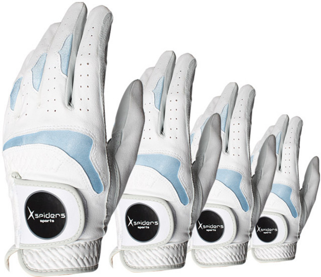 X스파이더스 반양피 골프장갑 왼손 4장, 화이트, 1세트