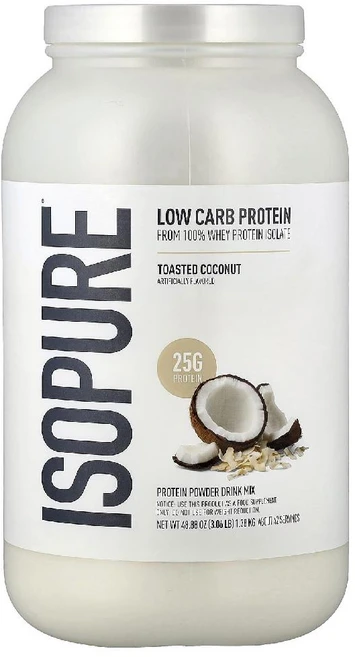Isopure 저탄수화물 단백질 분말 구운 코코넛 1.38kg(3.06lb) Isopure (이소퓨어), 1.36kg, 1개 - 쿠팡