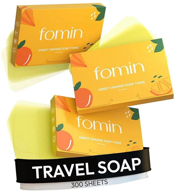 FOMIN - 손 씻기용 종이 비누 시트 300매 로즈 재스민 레몬 휴대용 여행용 용해형 캠핑 미니, Orange (Pack of 3) - 쿠팡