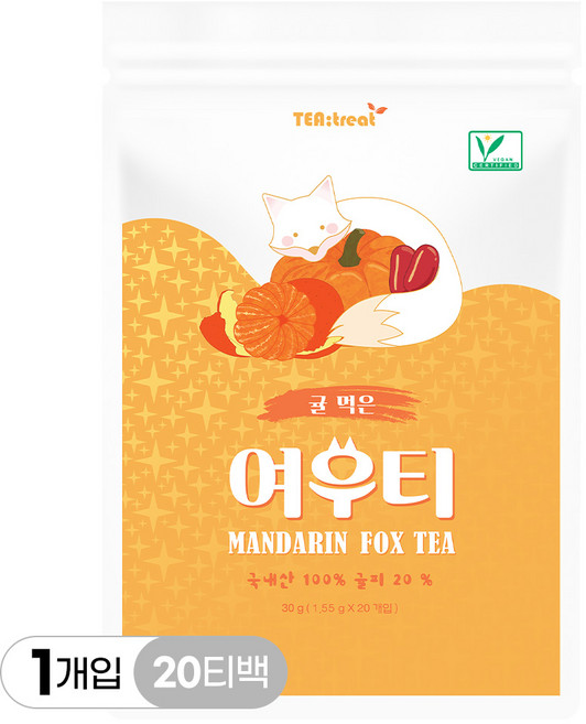 티트리트 귤먹은 여우티, 1개, 20개입, 1.5g
