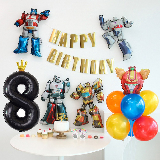 헬로 카봇 로봇 풍선 생일파티세트, 골드8