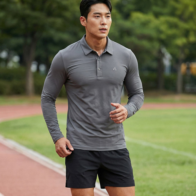 김영주골프 남성 여름 시원한 긴팔 카라티 스판 골프 티셔츠 등산 작업복 기능성