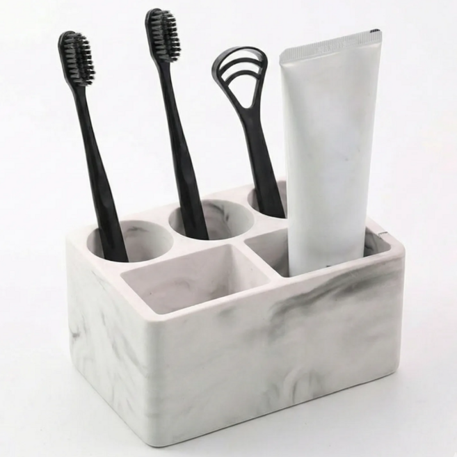 픽앤굿 3초흡수 물기순삭 규조토 칫솔꽂이, 1개, 화이트