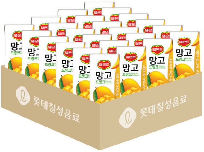 롯데칠성 델몬트 드링크망고 PACK 음료 과일 과즙 팩, 1개, 190ml