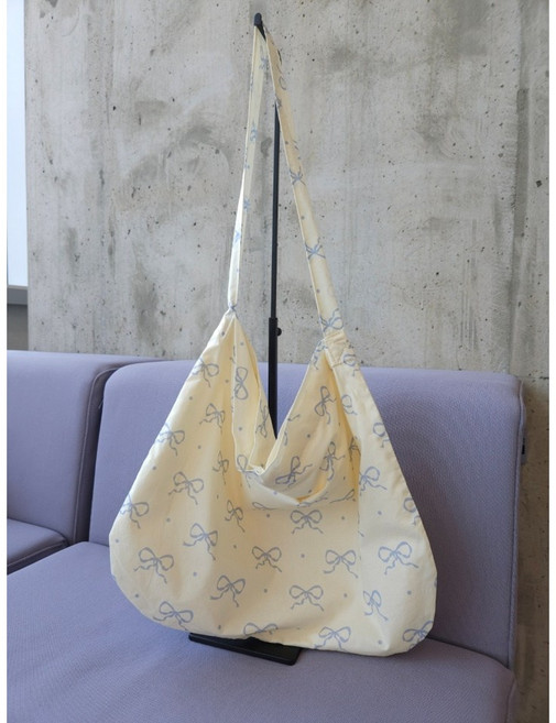 파스텔 리본 도트 크로스 에코백