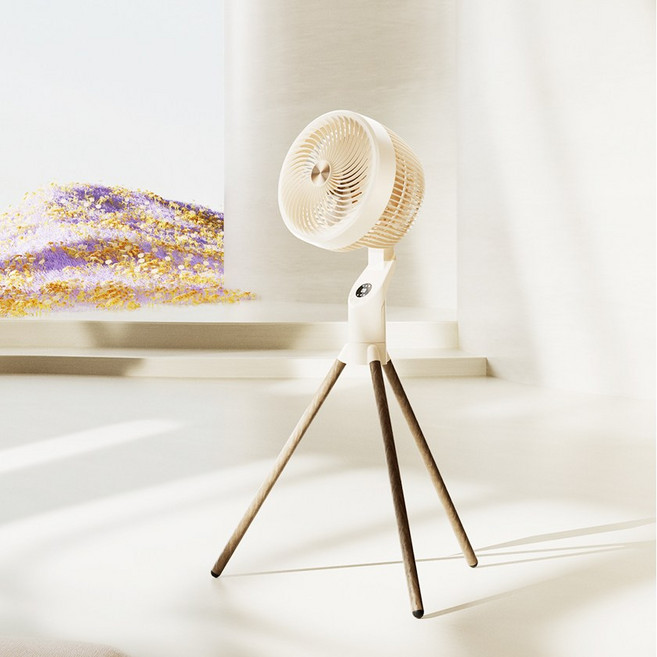 소싱 토네이도 써큘레이터 BLDC 3D 360도 입체회전 리모컨 유선 스탠드 선풍기 바람 15단 조절 - HY