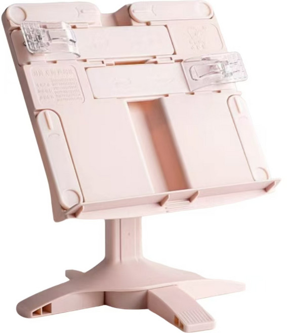 다용도 접이식 독서대 탁상용 다기능 받침대 각도 조걸 책거치데 SYW, 핑크