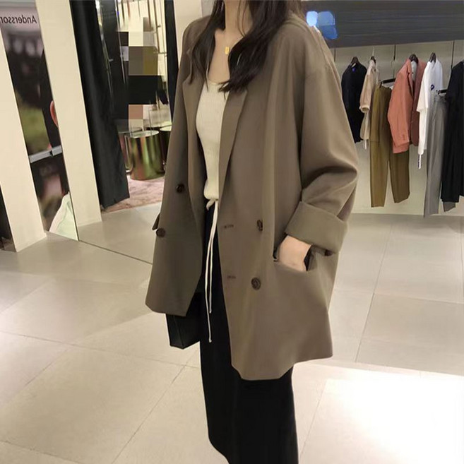 COSYEVNO 여성 자켓 가을 상의 기질 캐주얼 빈티지 루즈핏으로 스타일리쉬하고 고급스러움 CXxzwt-3