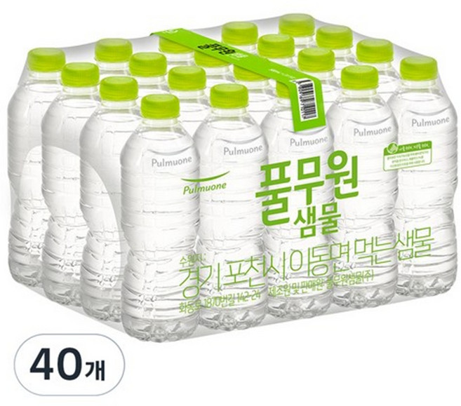풀무원샘물 무라벨 생수, 500ml, 40개