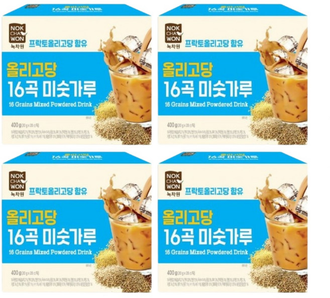 녹차원 올리고당 넣은 16곡 미숫가루, 4개, 400g