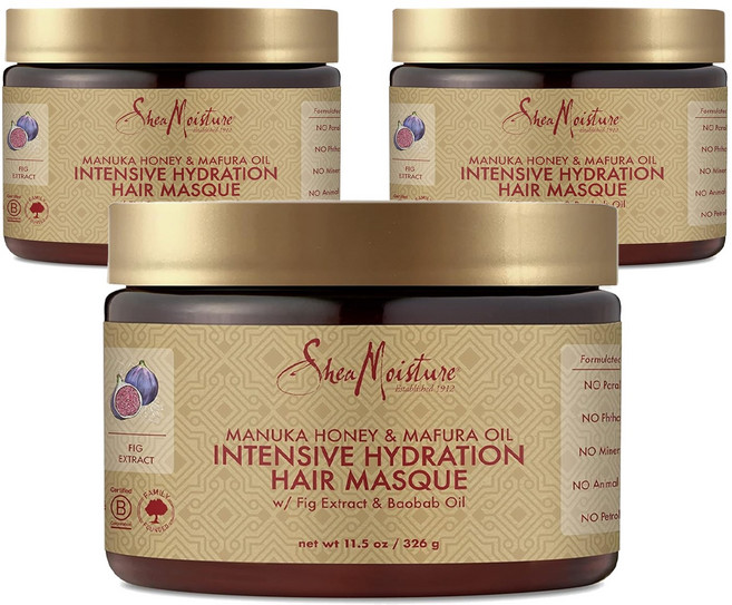 시어모이스처 마누카 꿀 & 마푸라 오일 인텐시브 하이드레이션 헤어 마스크, 3개, 354g