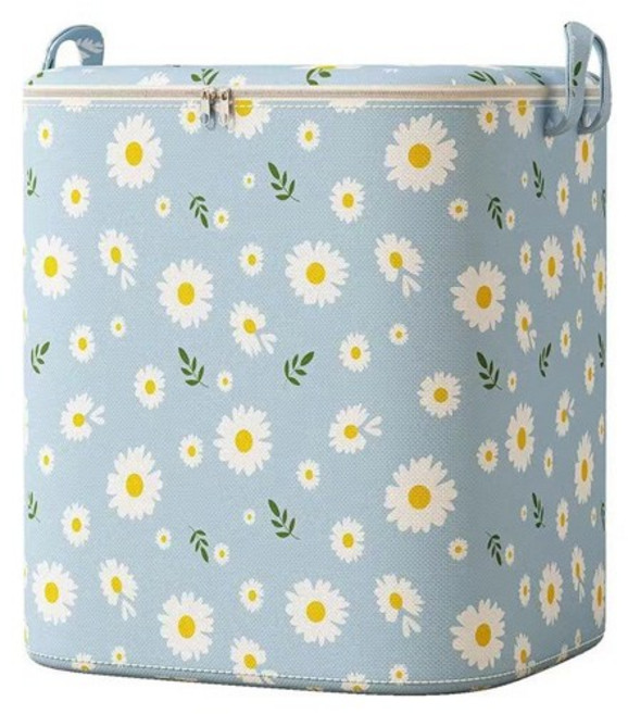 앞날창창 대용량 이불 정리 리빙박스 패브릭 수납함, 블루, 1개