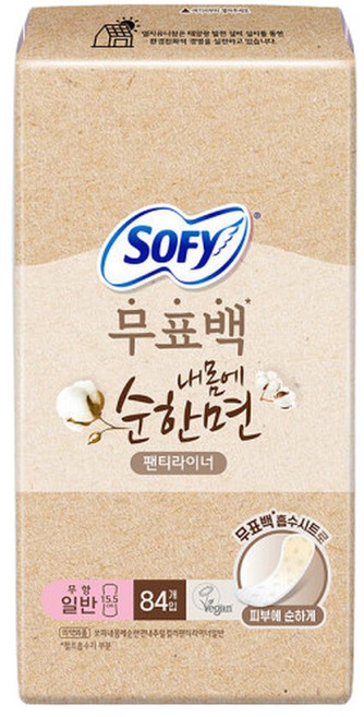 쏘피 순한면 무표백 속커버 라이너 일반 84P x 2개 .