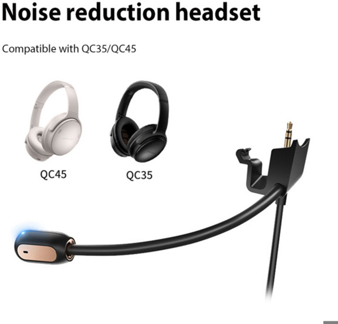 호환 화웨이 샤오미 호환용 게임용 헤드폰 마이크 3.5mm 노이즈 캔슬링 마이크 BOSE QC35 QC45 용 게임 마이크, 1개