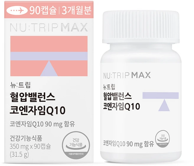 뉴트립 혈압밸런스 코엔자임Q10 대용량 350 mg, 1개, 90정 - 쿠팡