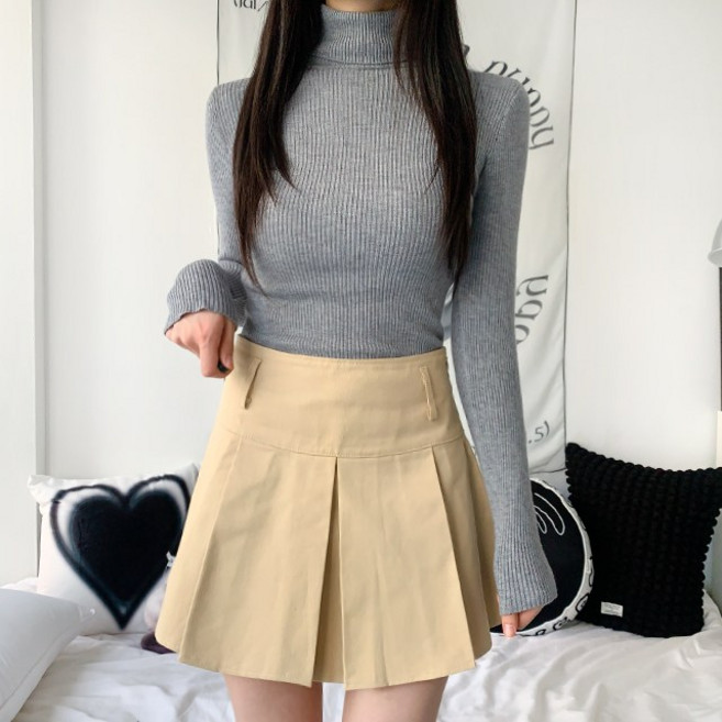 [몸매보정/3col] 퓨리 쫀쫀 슬림핏 골지 목폴라 티셔츠