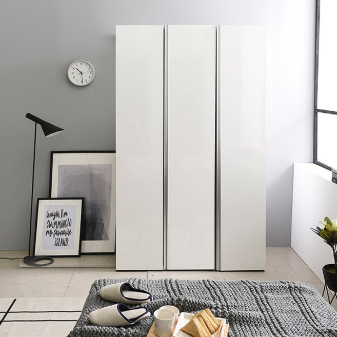 [삼익가구]그레이스 고광택 키큰옷장 1200세트(일반형800+일반형400), 화이트