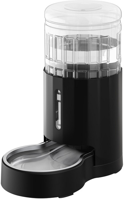 CZPET 자동 고양이 정수기 4L 대용량 식품급 스테인리스 급수대 무전원 중력식 급수 소형견 중형견 및 고양이용 블랙, 1개