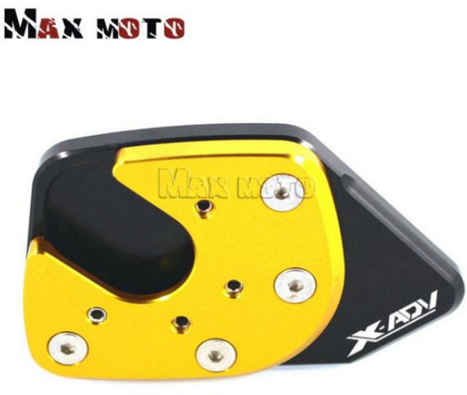 오토바이 킥 스탠드 발 사이드 확장 패드 지원 플레이트 X-ADV750 XADV 750 X 2015-2018, 04 Gold, 1개